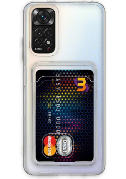 Xiaomi Redmi Note 11 Kılıf Kart Şeffaf Silikon - Şeffaf - FKU2934-3808