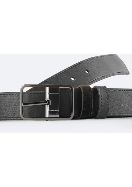 Erkek Siyah %100 Süet Deri Çift Taraflı Kemer A51Y9300