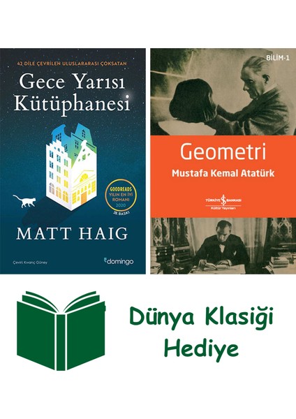 Gece Yarısı Kütüphanesi + Geometri + Dünya Klasiği Hediye
