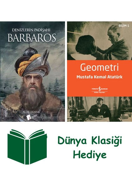 Denizlerin Padişahı Barbaros + Geometri + Dünya Klasiği Hediye