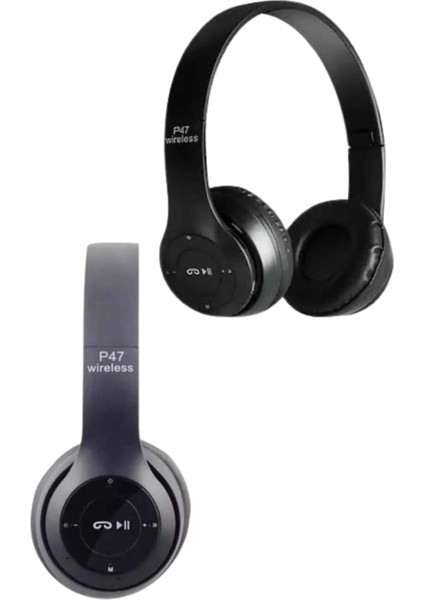 Bluetooth Kablosuz Kulaklık Siyah Wireless 5.0 Kulak Üstü Uzun Pil Ömrü indirimleri