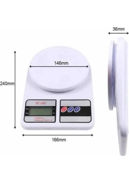 Mutfak Tartısı Dijital Göstergeli Hassas Tartı 10 kg Kapasiteli modelleri