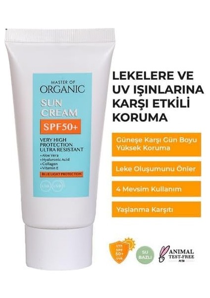 Master Of Organıc Sun Crem Collagen Hyaluronic Sun Cream Spf 50+ modelleri