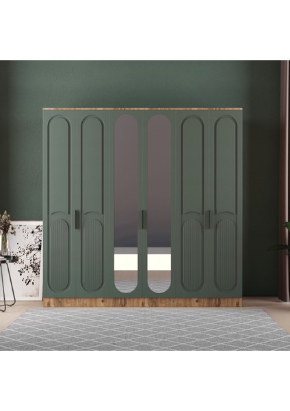 DERİN 6 KAPAKLI EKO GARDIROP - MDF KAPAK