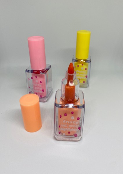 Oje Şeklinde Pembe Sarı Turuncu Renkli Üç Adet Fosforlu Keçeli Kalem Seti fırsatları