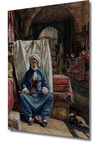 Osmanlı Pazarı Yağlı Boya Görünümlü Ahşap Dekoratif Tablo Dikdörtgen Tablo modelleri