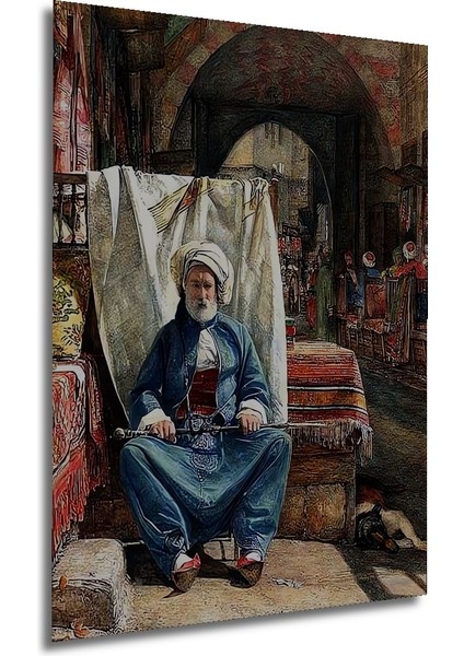 Osmanlı Pazarı Yağlı Boya Görünümlü Ahşap Dekoratif Tablo Dikdörtgen Tablo fırsatları