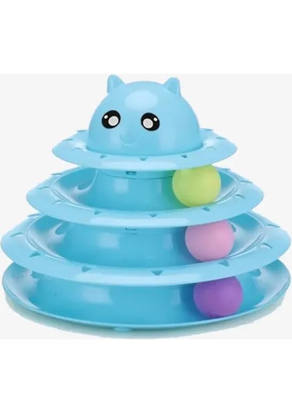 Kedi Başlıklı 3 Katlı Kedi Oyuncağı