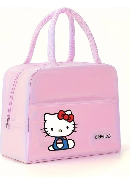 Beslenme Çantası Hello Kitty Figürlü Izoleli Sıcak Soğuk Koruma Siyah AD70258