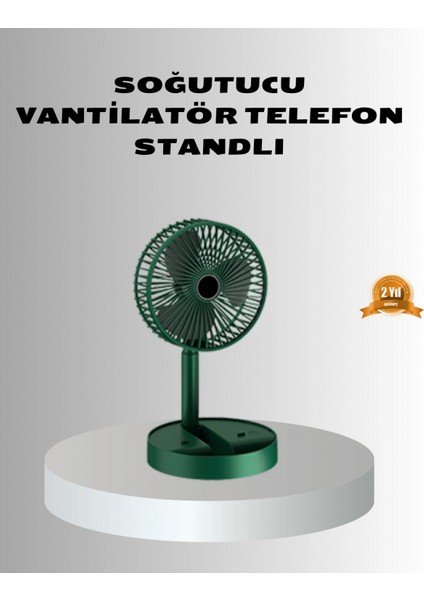 Şarjlı Katlanabilir Mini Fan – 3 Kademe Hız Ayarı, Taşınabilir Tasarım