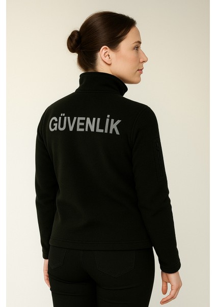 Kalın Kışlık Kadın Koldan Cepli Önden Yazılı Nakış Işlemeli 3 Cepli Güvenlik Poları