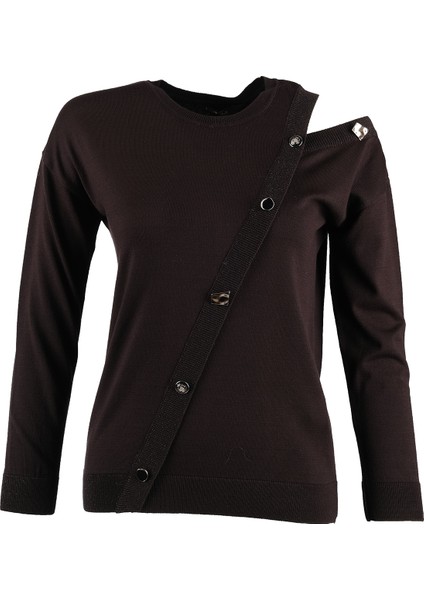 Tek Omuz Uzun Kol Minimalist Kadın Kazak - Günlük & Özel Günler fiyatları