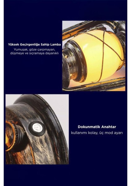 Nostaljik Retro Şarjlı LED Gaz Lambası Görünümlü Gece Lambası modelleri