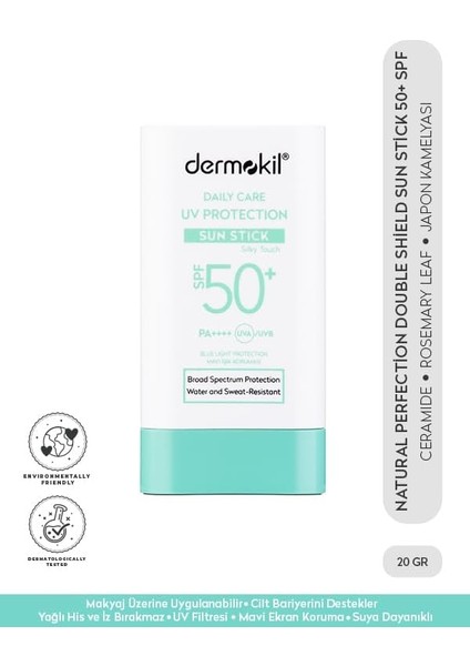 Dermokil Natural Perfection Double Shield Sun Stick 50+ Spf 20 gr