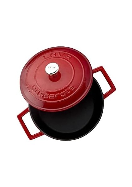 Metal Döküm Yuvarlak Tencere, 20 Cm, Kırmızı modelleri