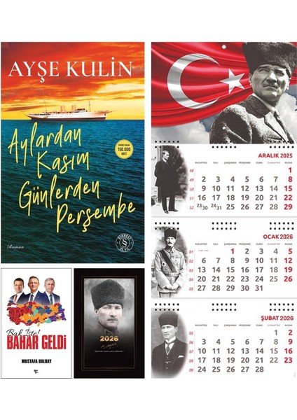 Aylardan Kasım Günlerden Perşembe ve Bak Işte Bahar Geldi - Komutan Ajanda - Ayyıldız Duvar Takvimi