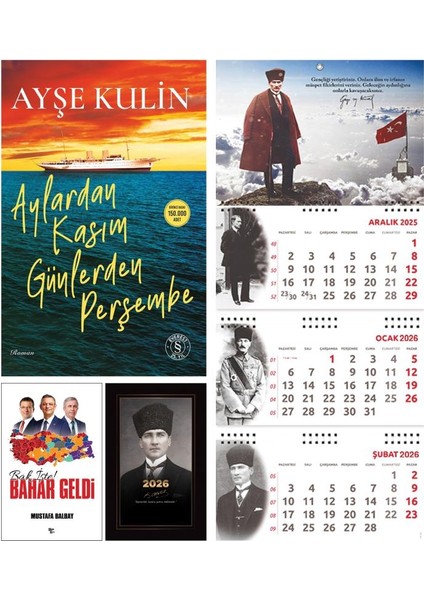 Aylardan Kasım Günlerden Perşembe ve Bak Işte Bahar Geldi - Kalpaklı Ajanda - Sakarya Duvar Takvimi