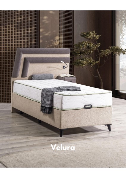 Natura Form Tek Kişilik Yatak Baza Başlık Seti (90 x 190)