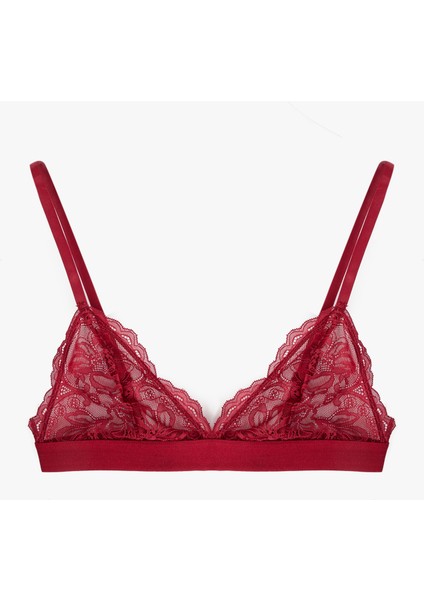 Dolgusuz Balensiz Üçgen Dantelli Sütyen