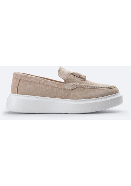 Erkek Bej %100 Süet Hafif Loafer Ayakkabı A41Y8029
