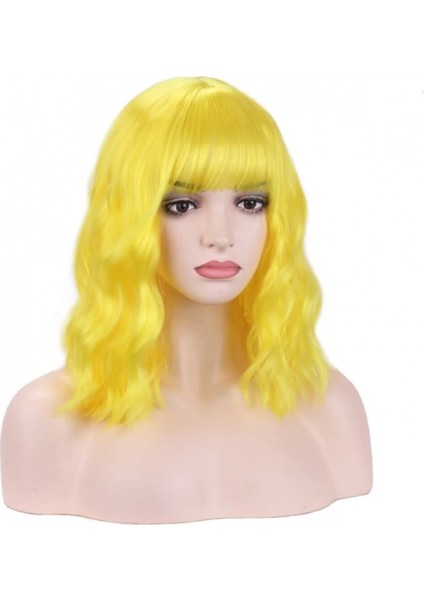 Sarı Renk Uzun Dalgalı Parti Peruğu (K95) fiyatları