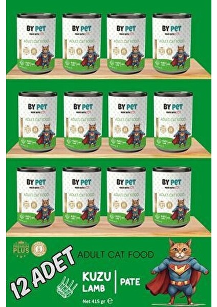 Yetişkin Kediler Için Kuzu Etli Konserve Yaş Mama 415 gr x 12 Adet