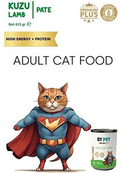 Yetişkin Kediler Için Kuzu Etli Konserve Yaş Mama 415 gr x 12 Adet fırsatları