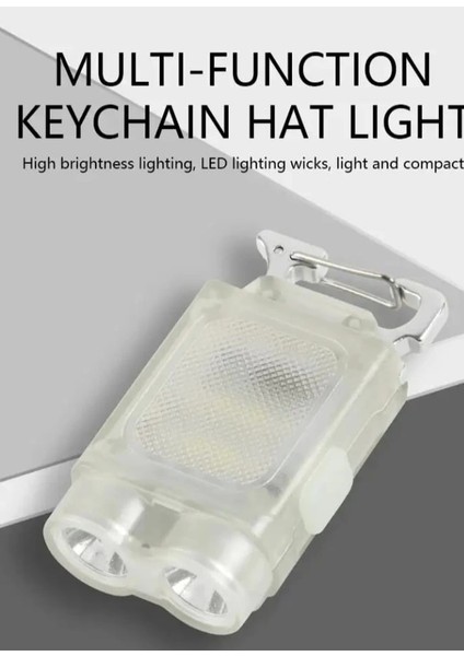 V15 Edc El Feneri 1200LM Anahtarlık Işık Tip-C Şarj Edilebilir Taşınabilir Mini Torch Mıknatıs Klips ile Kamp Cep Fener - Lisinya