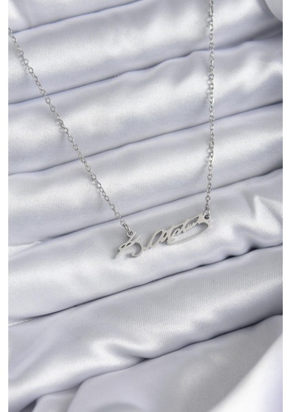 316L Çelik Zincir Atatürk Imza Figür Kadın Kolye