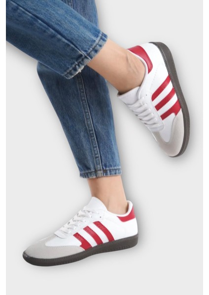 Kadın Rahat Hafif Spor Ayakkabı Beyaz - Kırmızı modelleri