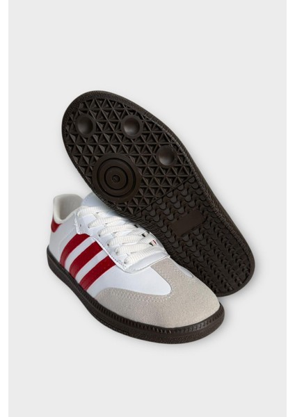 Kadın Rahat Hafif Spor Ayakkabı Beyaz - Kırmızı