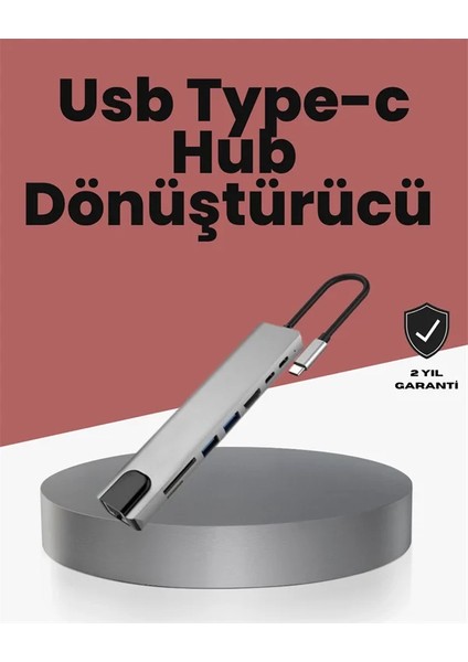 Alüminyum Gövdeli Type‑c HDMI & Ethernet Adaptör – Tak & Çalıştır