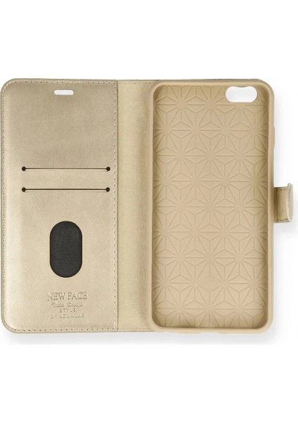 iPhone 6 Plus Kılıf Trend S Plus Kapaklı Kılıf - Gold (K95) fiyatları