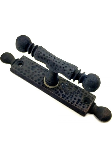 Antika Tarz Dekoratif Pirinç Misket Pencere Kolu - 165X32 Mm, Oksit ( Lisinya )