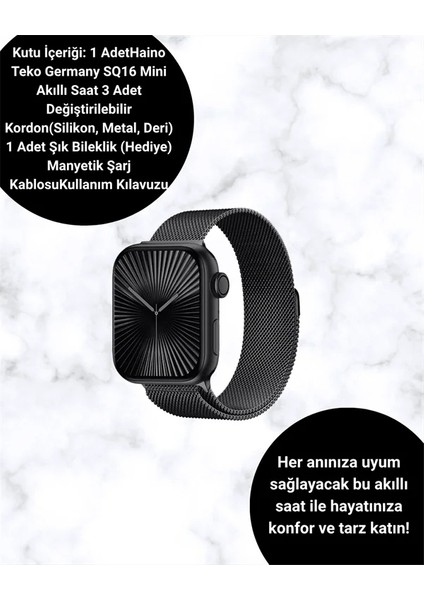 Akıllı Saat Sq-16 Mini Series 10 | Unisex Tasarım, Sağlık ve Spor Takibi