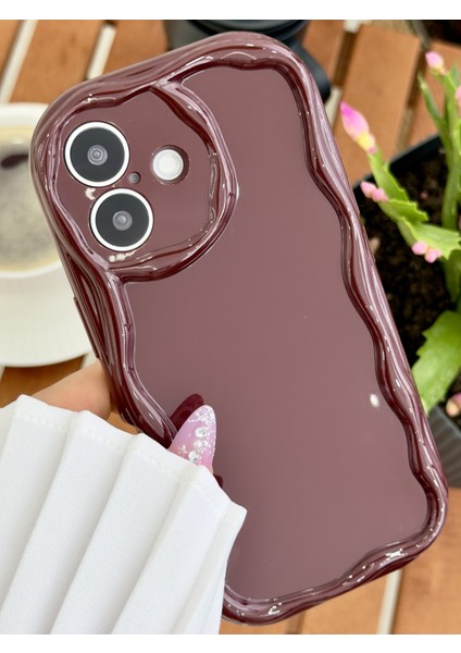 Iphone 17 Uyumlu Darbe Önleyici Dalgalı Bordo Antişok Silikon Kılıf fiyatları