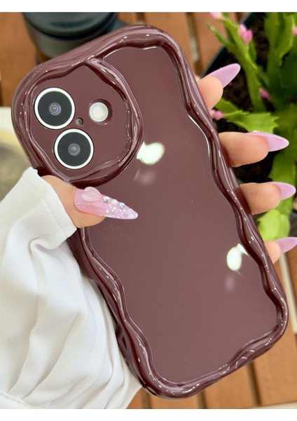 Iphone 17 Uyumlu Darbe Önleyici Dalgalı Bordo Antişok Silikon Kılıf fırsatları