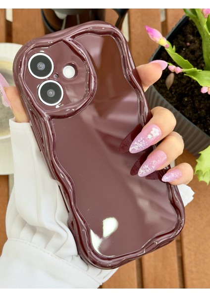 Iphone 17 Uyumlu Darbe Önleyici Dalgalı Bordo Antişok Silikon Kılıf indirimleri