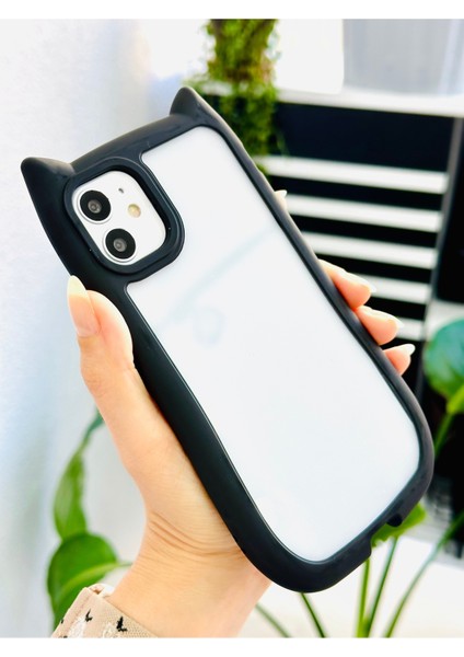 Iphone 11 Uyumlu Siyah Kulaklı Kedi Kenar Darbe Önleyici Şeffaf Silikon Kılıf fiyatları