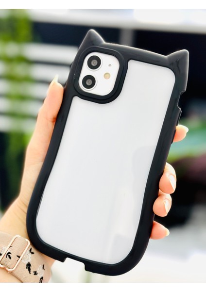 Iphone 11 Uyumlu Siyah Kulaklı Kedi Kenar Darbe Önleyici Şeffaf Silikon Kılıf fırsatları