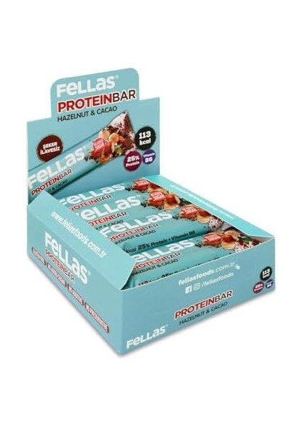 Fellas Protein Bar, Fındıklı ve Kakaolu, 32GR x 12 Adet fiyatları