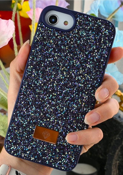 Iphone 6 - 7 - 8 - Se 2020 - Se 2022 Uyumlu Elmas Tasarımlı Taşlı Işıltılı Parlak Pırlanta Kılıf