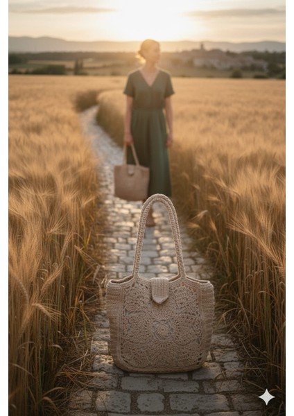 El Yapımı Büyük Boy Motifli Kadın Kol Çantası fiyatları