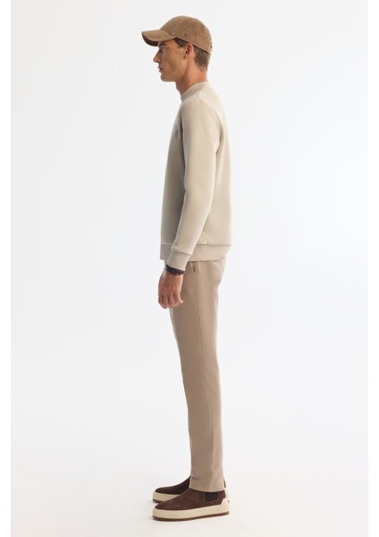 Erkek Taş Bisiklet Yaka 3 İplik Şardonlu Baskılı Regular Fit Sweatshirt A42Y1306