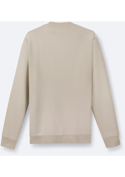 Erkek Taş Bisiklet Yaka 3 İplik Şardonlu Baskılı Regular Fit Sweatshirt A42Y1306