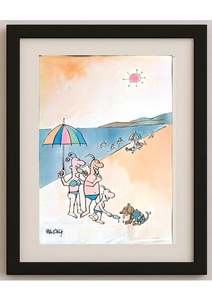 Ye Ting 29X21CM Orijinal Karikatür Tablo