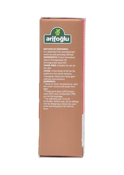 Arifoğlu Kuşburnu Çekirdeği Yağı 20ML - Soğuk Sıkım, Doğal Cilt Bakımı, Zengin Vitamin C | Arifoğlu Rosehip Seed Oil 20ML - Cold Pressed, Natural Skincare, Rich In Vitamin C