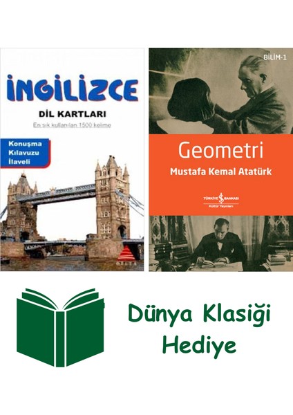 Ingilizce Dil Kartları + Geometri + Dünya Klasiği Hediye