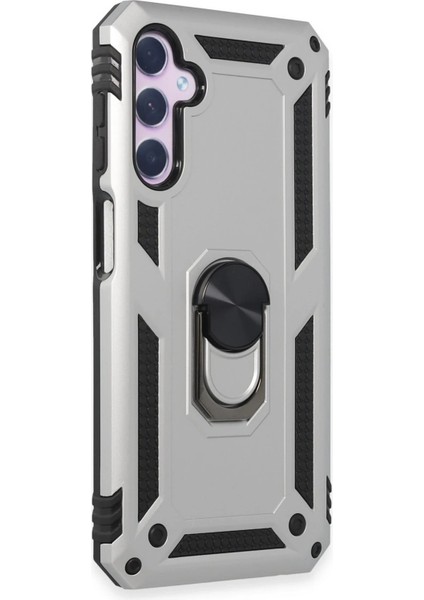 Samsung Galaxy A14 4g Kılıf Sofya Yüzüklü Silikon Kapak - Gümüş - FKU5425-7404