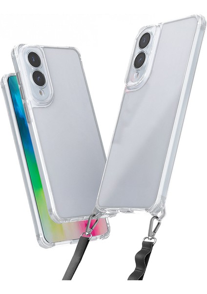 Galaxy S25 Edge Kılıf Airbagli Takılabilir Askı Aparatlı Spıa Snap Silikon Kapak - Şeffaf